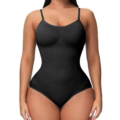 Ultimate V Neck Spaghetti Strap Bodysuit - Compression Shapewear for a Flawless Silhouette!