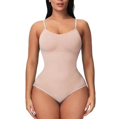 Ultimate V Neck Spaghetti Strap Bodysuit - Compression Shapewear for a Flawless Silhouette!