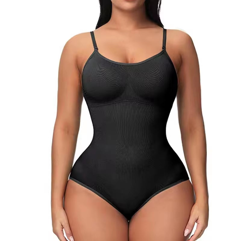 Ultimate V Neck Spaghetti Strap Bodysuit - Compression Shapewear for a Flawless Silhouette!